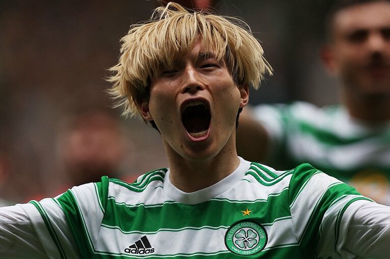 古橋亨梧はゴールを積み重ね、セルティックにおける日本人の評価を再び高めた ／ photograph by REUTERS/AFLO(Celtic FC)