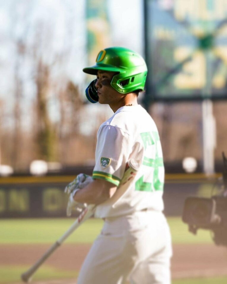 オレゴン大学からメジャードラフトでホワイトソックスから指名を受けた西田陸浮。身長168cmと小柄な俊足巧打タイプ。ポジションはショートとセカンド（写真=本人提供）