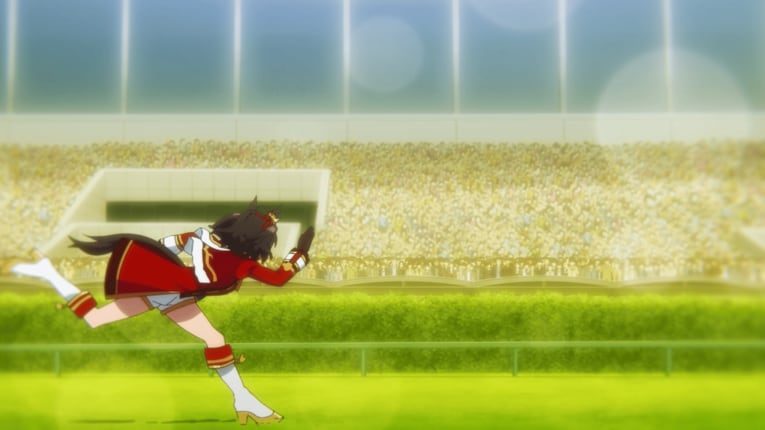 最後の直線、応援するファンの存在に改めて気づくキタサンブラック　©2023 アニメ「ウマ娘 プリティーダービー Season 3」製作委員会