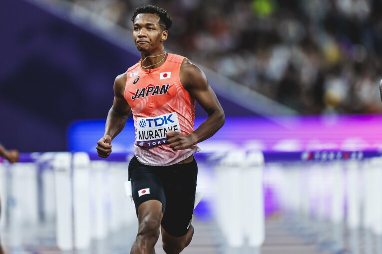 【東京世界陸上】110mハードル予選を走る村竹ラシッド（JAL）　©Kiichi Matsumoto