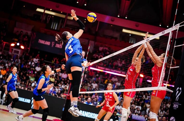 島村春世（2025年世界選手権・セルビア戦）©︎Volleyball World