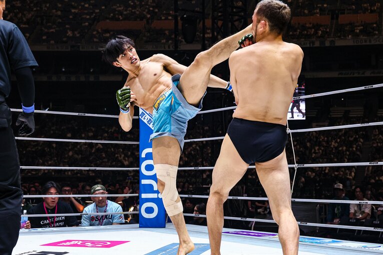 KO勝利のデビュー戦に続き、打撃のポテンシャルは今回も見られた　©RIZIN FF Susumu Nagao