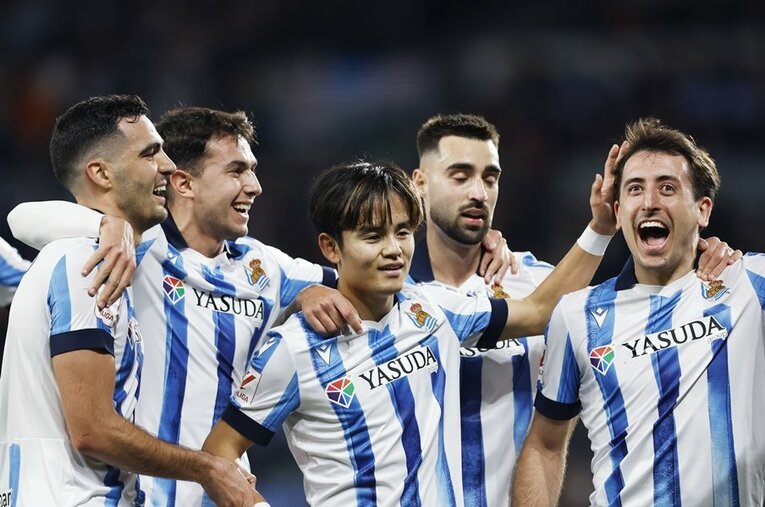 勝利時には久保の表情も明るかった　©Daisuke Nakashima