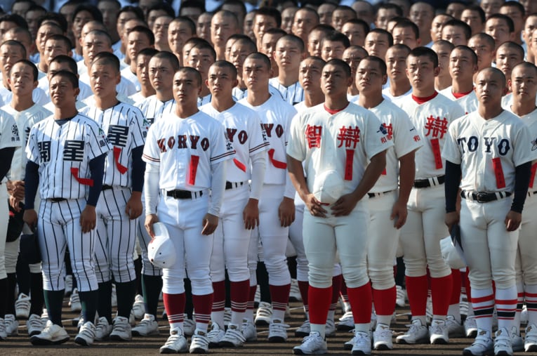 今夏の甲子園の開会式にて。広陵高校は1回戦勝利後に辞退を発表した　©Sankei Shimbun
