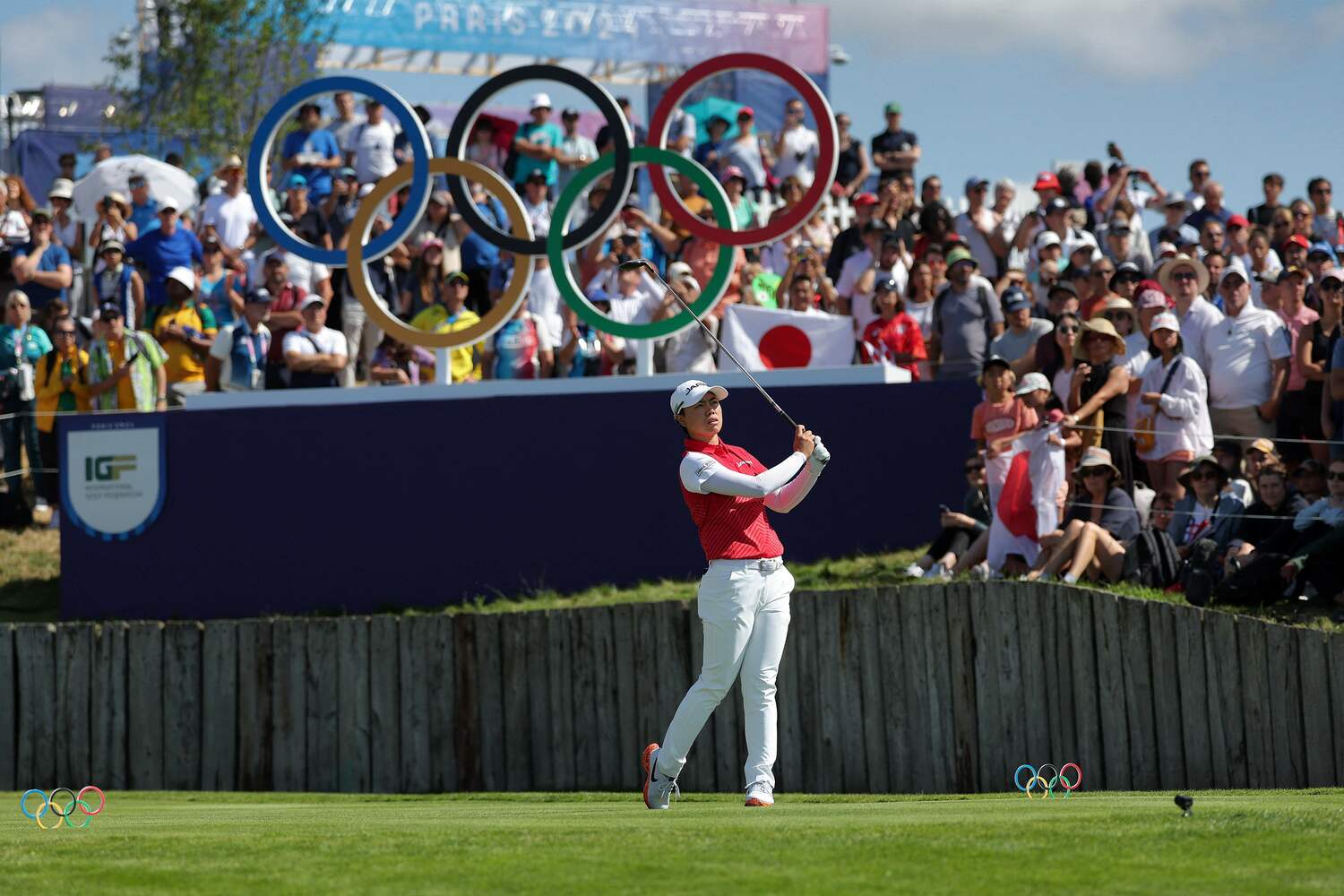 初日はダブルボギーを叩くなど、5オーバーと出遅れた笹生優花。後半の巻き返しに期待がかかる　©︎AFP/AFLO