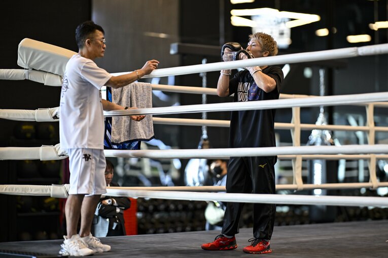 ピカソ戦直前、現地リヤドでの井上尚弥のジムワーク　©Hiroaki Finito Yamaguchi