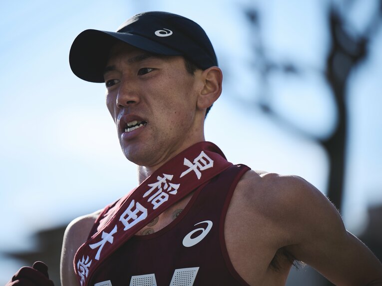 出雲駅伝、全日本大学駅伝に出れなかった千明だったが、なんとか箱根駅伝に間に合わせ8区を走った　©Yuki Suenaga