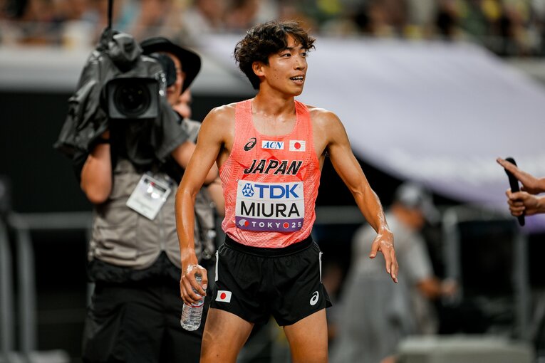 【世界陸上】1組3着で予選を危なげなく通過した三浦。決勝ではどんな走りを見せてくれるか　©Nanae Suzuki