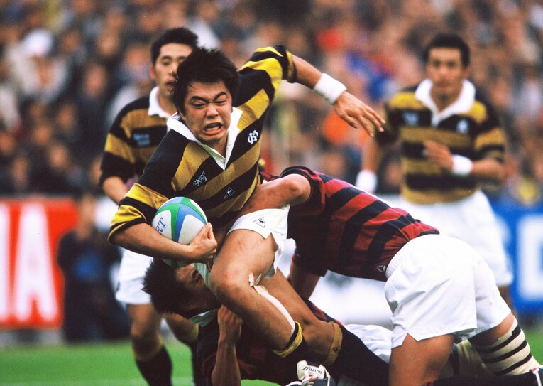 慶應大2年/No.8山本英児（1999年対抗戦、早稲田戦）©︎Takao Yamada