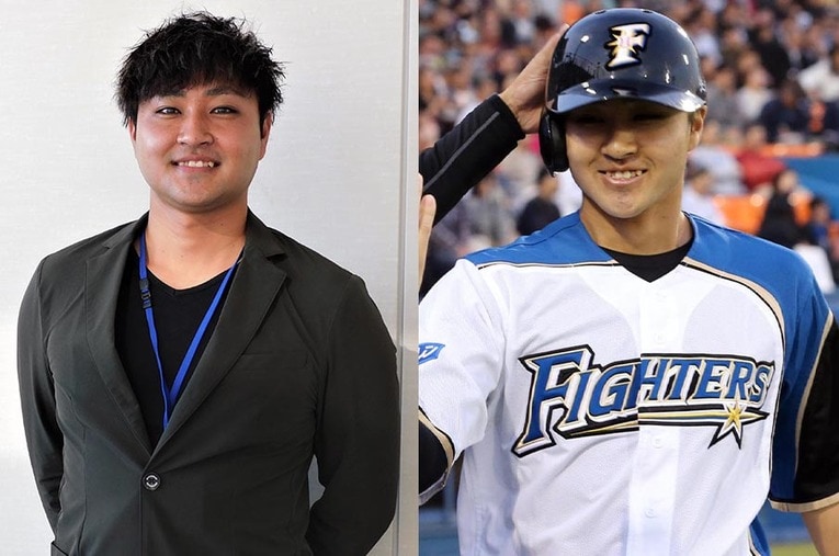 現役時代の岸里（左）。現在は日本テレビが運営する「ドリームコーチング」の人気コーチとして活躍している ／ photograph by NumberWeb/ SANKEI SHIMBUN