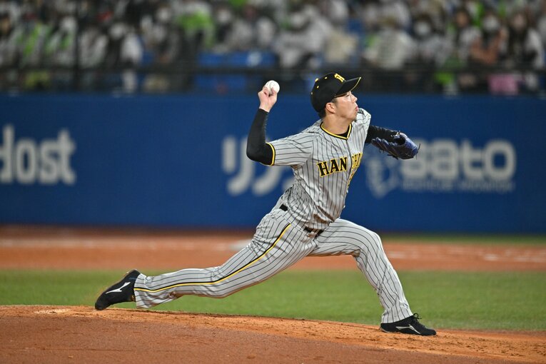 2022年CSファイナル第3戦（ヤクルト戦）の青柳　©Hideki Sugiyama