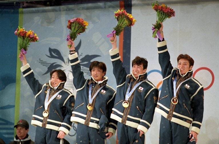 1998年長野五輪のスキージャンプ団体　©Sports Graphic Number