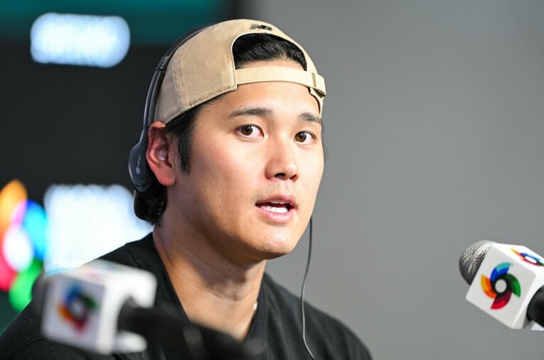 ピッチクロックについて日本のプロ野球でも「世界で勝ちたいなら導入すべき」と自らの考えを語った大谷翔平 ／ photograph by Nanae Suzuki