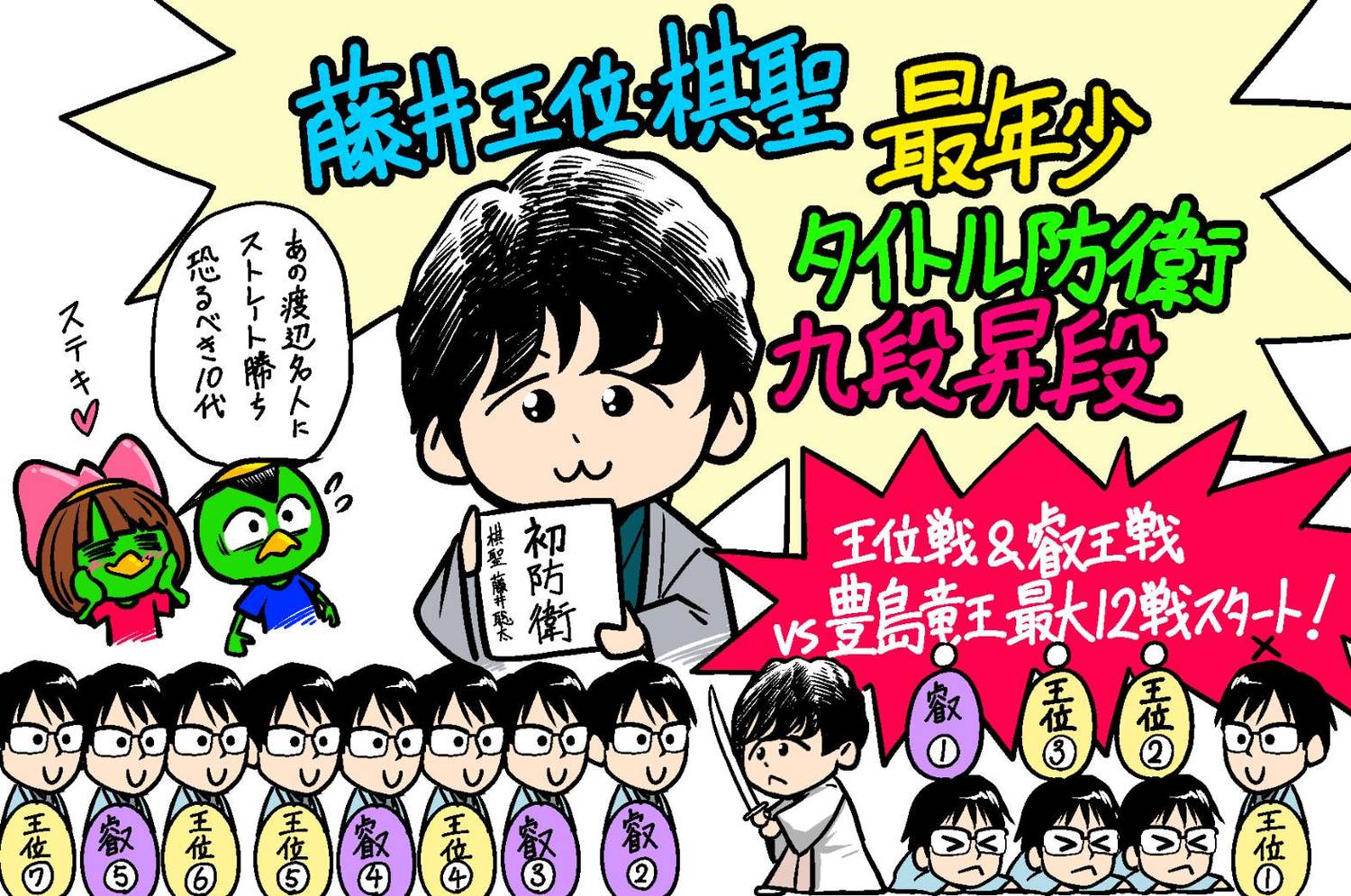 藤井聡太二冠や豊島将之竜王は五輪期間中もアツかった 豊川七段のダジャレも 観る将マンガ家が描く 7月の将棋ハイライト 3 3 将棋 Number Web ナンバー