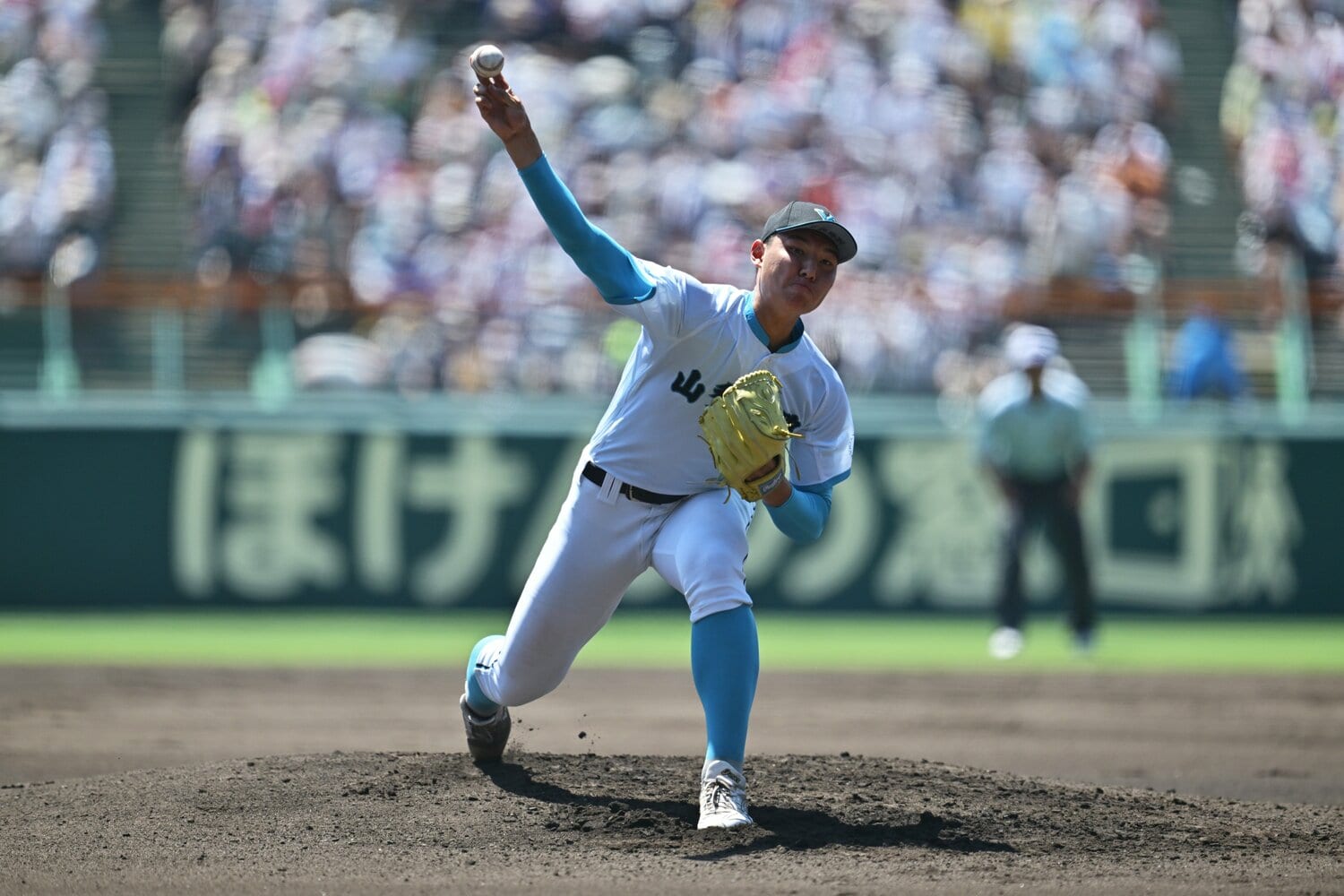 2年夏、甲子園準決勝の沖縄尚学戦に先発した菰田　©Hideki Sugiyama