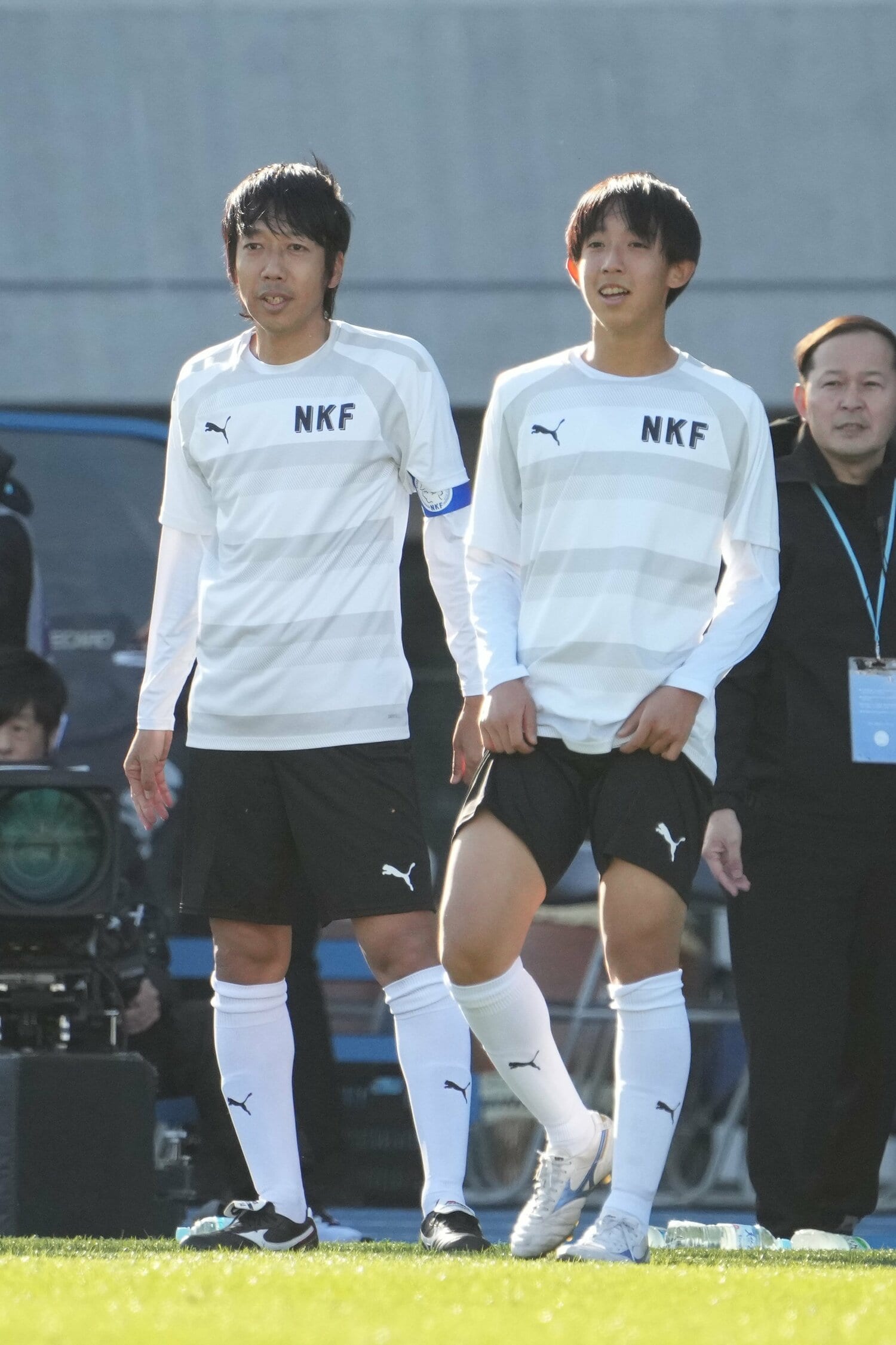 2024年12月、中村憲剛の引退試合で実現した親子共演　©︎Getty Images