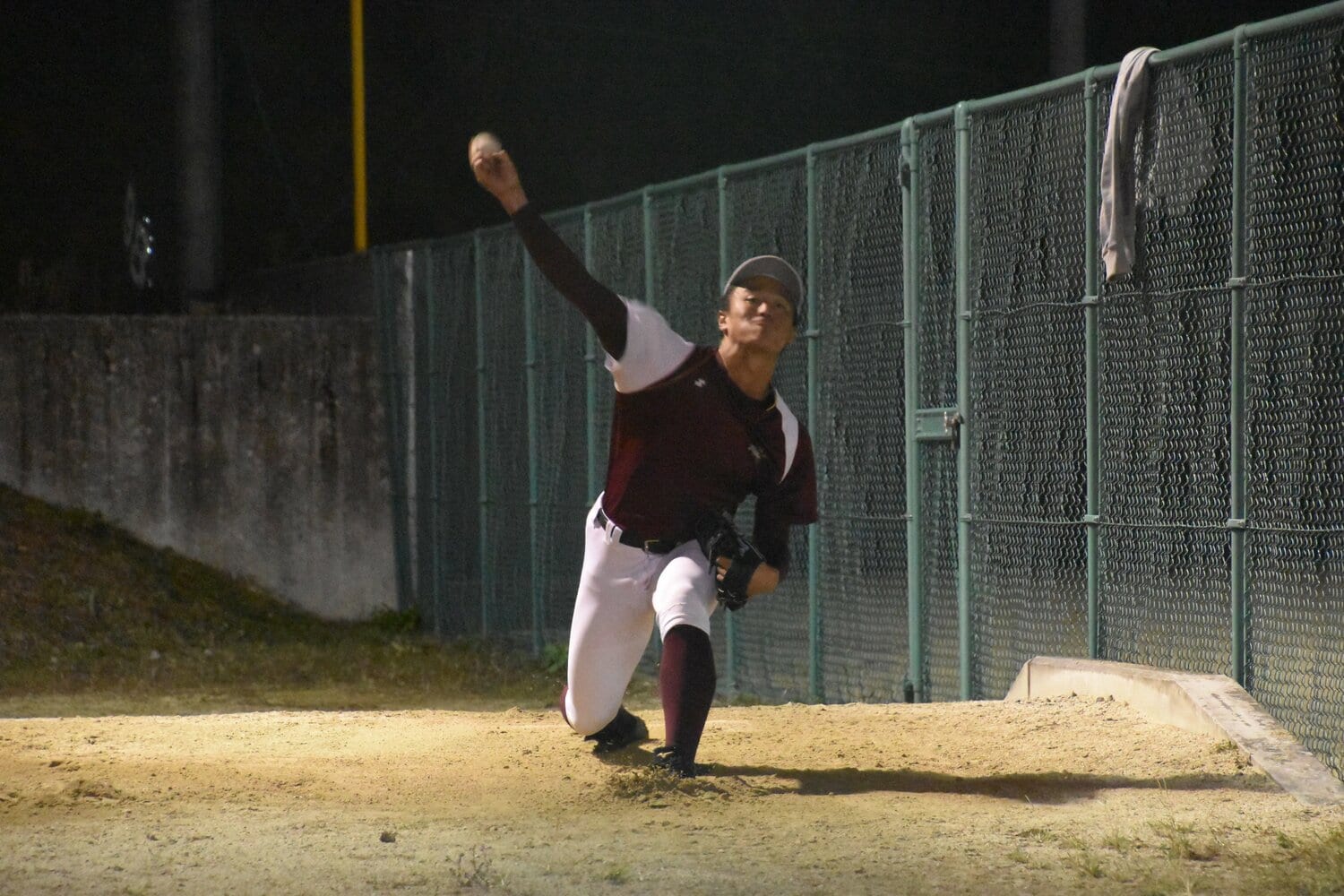 11月4日撮影の森木のフォーム。アームアングルの高さがわかる ©Takahiro Kikuchi