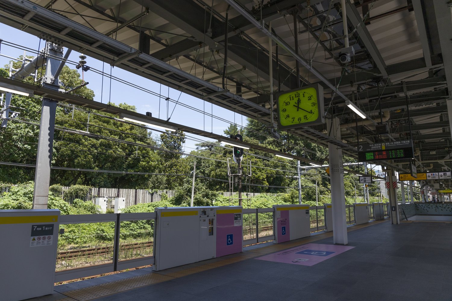 単式ホーム2面2線のJR千駄ケ谷駅