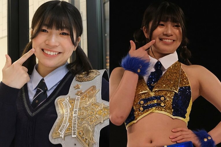 17歳にして、フューチャー・オブ・スターダムのベルトを保持するプロレスラーの羽南 ／ photograph by Norihiro Hashimoto