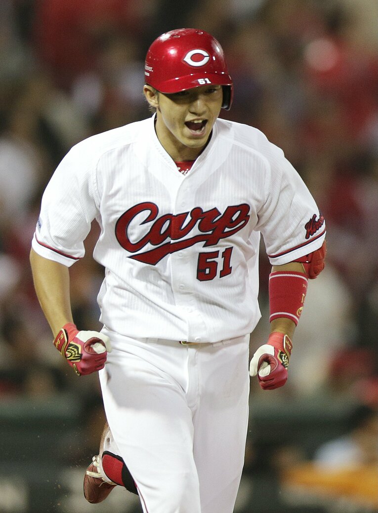 広島時代の鈴木誠也　©JIJI PRESS