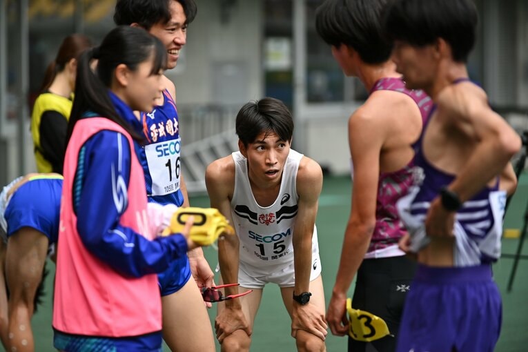 関東インカレ2部5000mで国立大勢唯一の出場となった一橋大4年の有川紘樹　©Takashi Shimizu