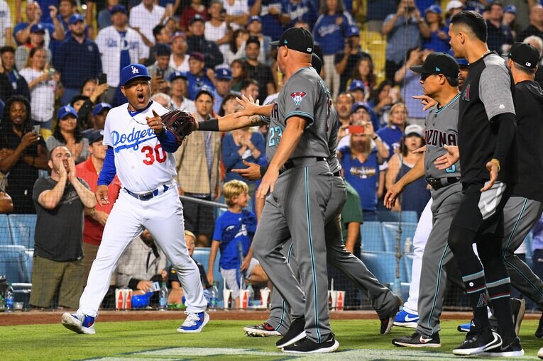 じつは武闘派…ロバーツ監督の激怒（2019年）　©Getty Images