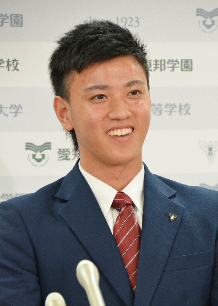 2013年10月、ドラフト会議後の関根　©JIJI PRESS