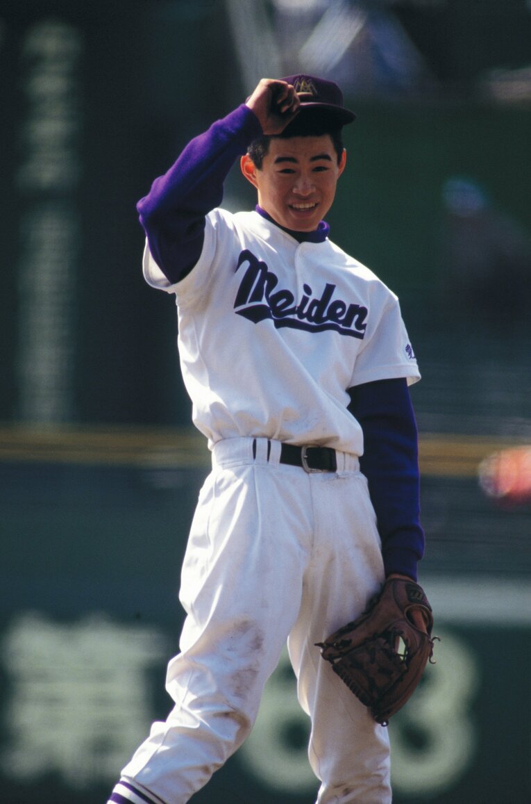 1991年春のセンバツ、愛工大名電時代のイチロー（当時17歳）のマウンド姿　©AFLO