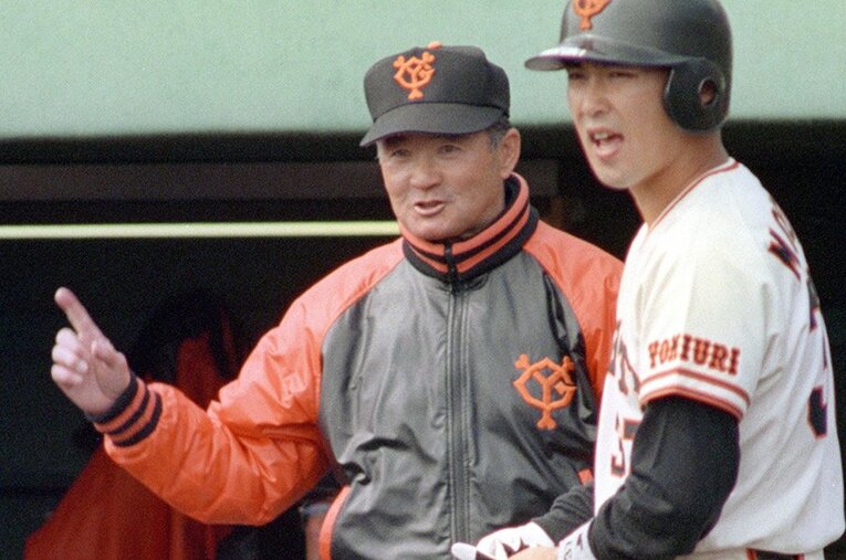 長嶋茂雄、元木大介 ／ photograph by Kyodo News