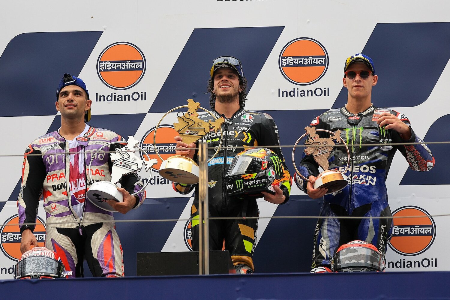 優勝マルコ・ベゼッキ、2位マルティンはともにドゥカティ。ヤマハのクアルタラロは3位となって今季2度目の表彰台を獲得　©Satoshi Endo
