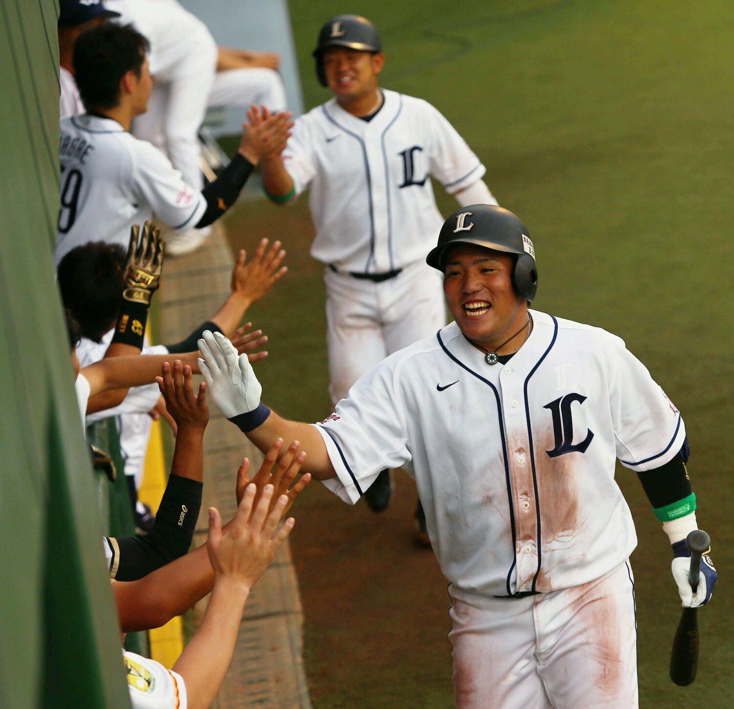 二軍時代（プロ1年目／西武）の山川穂高、22歳 ©JIJI PRESS