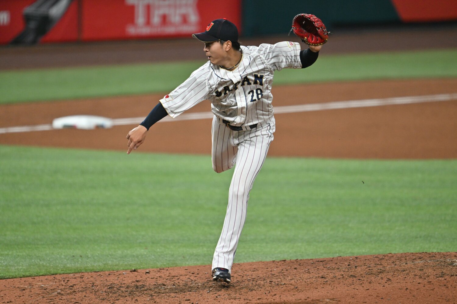 渾身の投球でトラウトとゴールドシュミットから三振を奪った高橋宏斗　©Naoya Sanuki