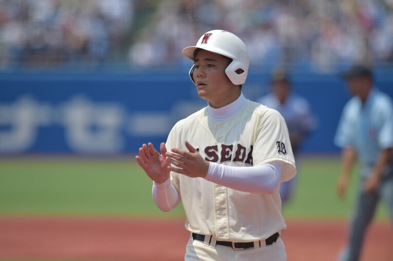 2015年夏の高校野球・西東京都大会決勝　早稲田実業×東海大菅生　１年生の清宮　©︎Hideki Sugiyama