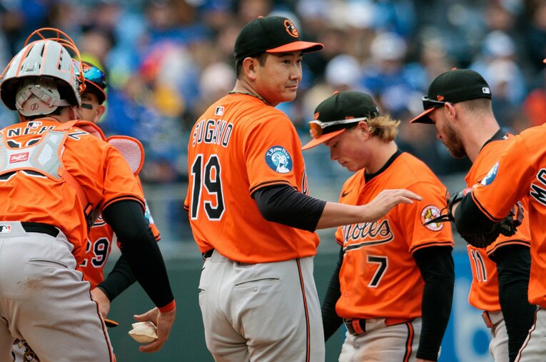 35歳でメジャー初勝利を挙げたボルティモア・オリオールズの菅野智之。元巨人の大エースによる、ベテランの新天地への挑戦を現地はどう受け止めたのか　©AFLO