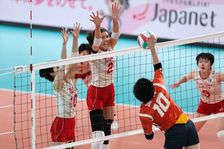 アロンドラの高いブロックは古川学園の武器の1つだった　©︎JIJI PRESS