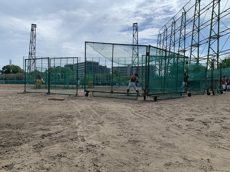 初の甲子園に向けて練習する未来富山ナイン　©Genki Taguchi