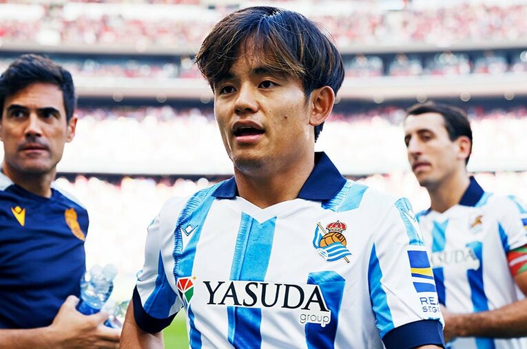 アトレティコ戦での久保建英。9月の月間MVPに輝くなどその力はスペインに轟いている ／ photograph by Daisuke Nakashima