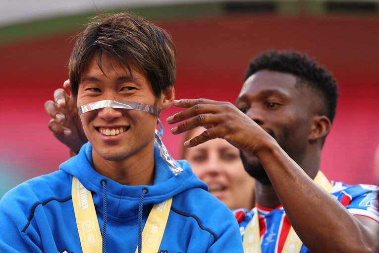 表彰式でレルマと　©Getty Images