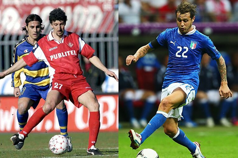 ウブネル（左）とディアマンティ。濃すぎるパーソナリティのフットボーラーには心惹かれてしまう ／ photograph by Getty Images