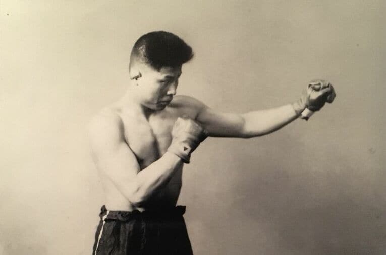 現役時代の野口進のブロマイド。「最高最大の豪傑ボクサー」と呼ばれた ／ photograph by KYODO