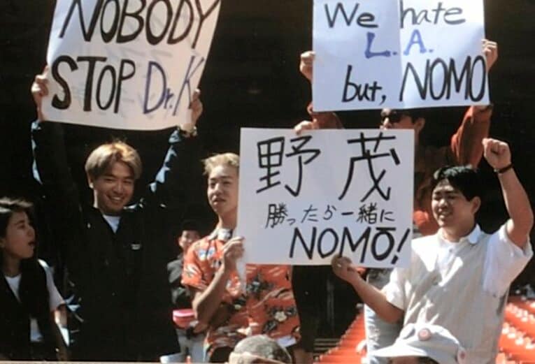 ドジャース時代。トルネード旋風をアメリカで巻き起こし、「ノモマニア」を生んだ　©Kazuaki Nishiyama