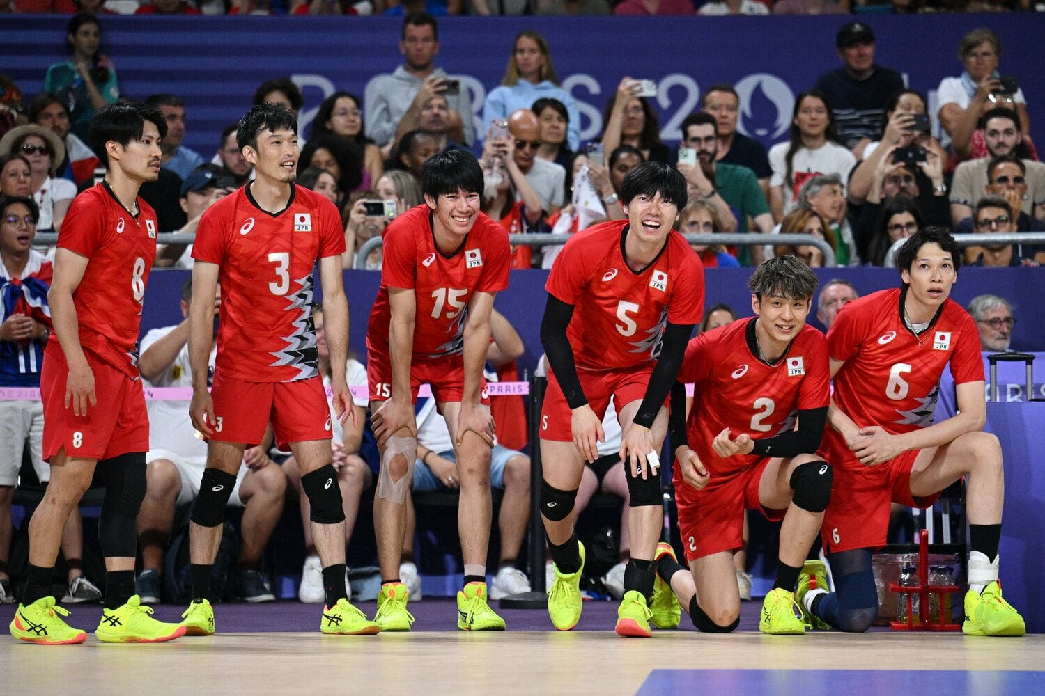 イタリア戦の第3セット。あと1点、誰もが勝利を確信した瞬間だった　©︎Reuters/AFLO