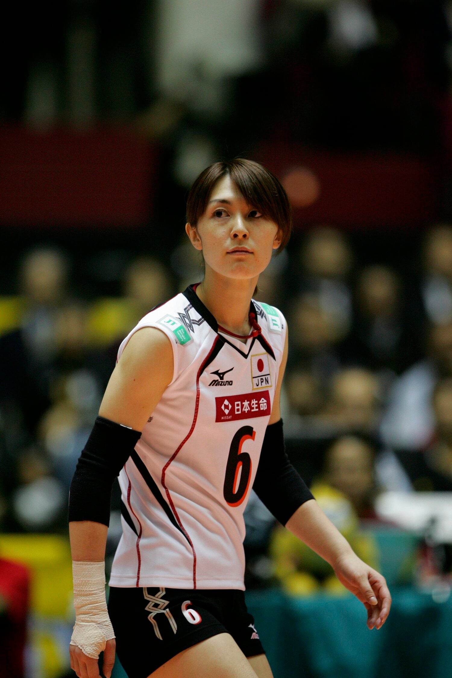 バレーボール日本代表時代の菅山かおる　©BUNGEISHUNJU