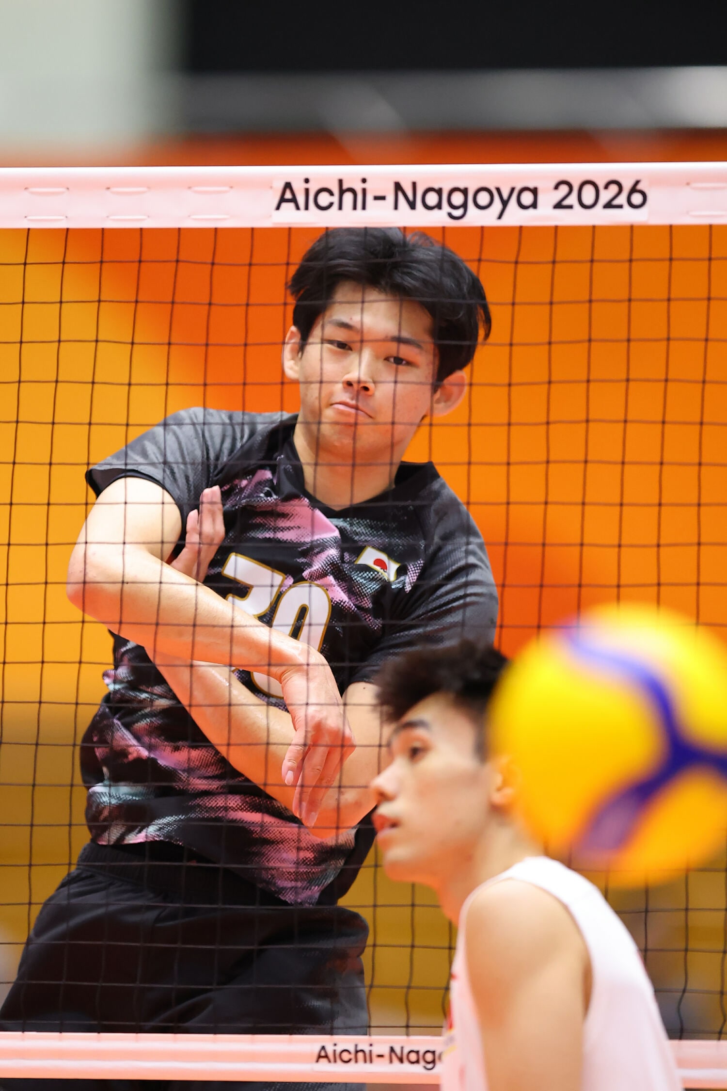 ミドルブロッカーの西川馨太郎　©︎AFLO SPORT