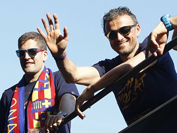 9年間の蜜月関係はもう戻らない……。L・エンリケとモレノの悲しい別れ。＜Number Web＞ photograph by Uniphoto Press