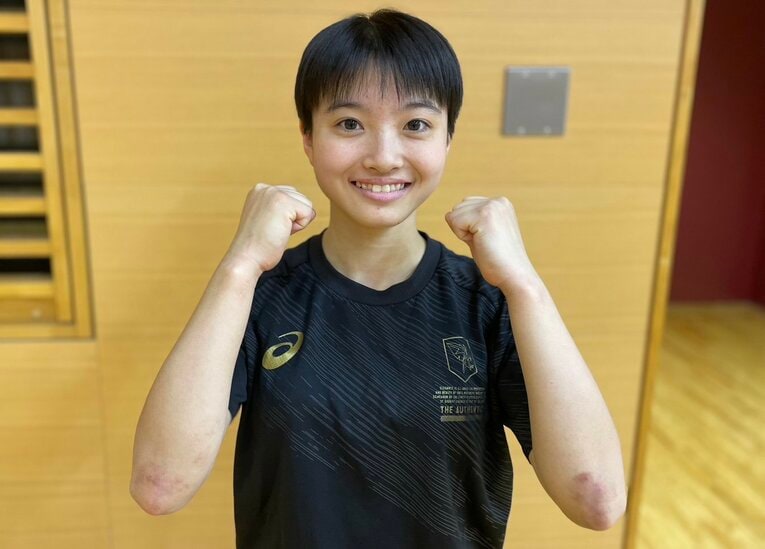 身長150センチを小柄ながら、高い運動能力を誇る下北沢成徳・内澤　©︎Yuko Tanaka