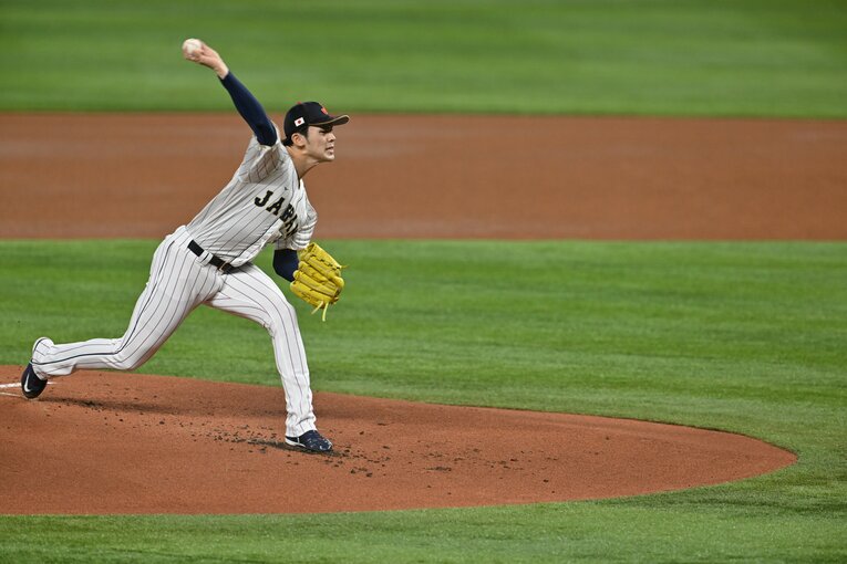 準決勝メキシコ戦に先発した佐々木朗希。痛恨の3ランを浴びたが、堂々としたピッチングだった　©︎Naoya Sanuki