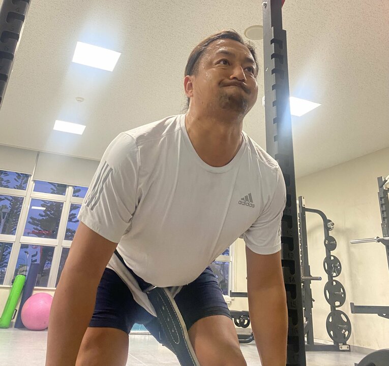 早朝の筋トレ風景　©︎Chiba Lotte Marines