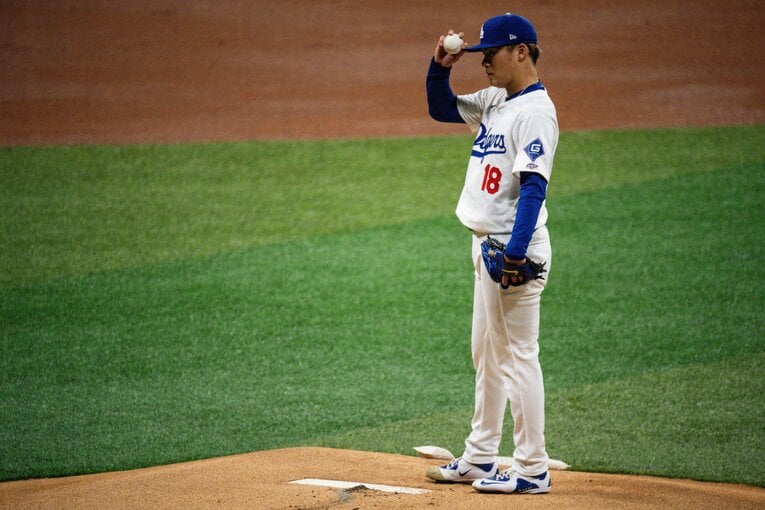 【開幕2戦目／21日】先発した山本由伸。ほろ苦デビューに　©Nanae Suzuki