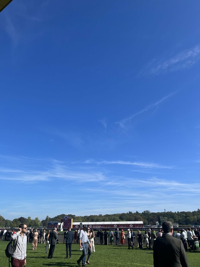 美しい青空が広がるロンシャン競馬場  ©Shintaro Okawa